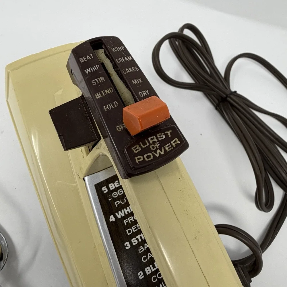 Vintage Sunbeam Mixmaster Hand Mixer 5 Speed Burst Of Power Mixer Only w/ Beater